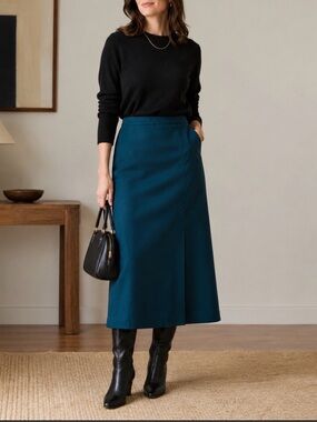 London Fog Vintage Teal Midi Pencil Skirt